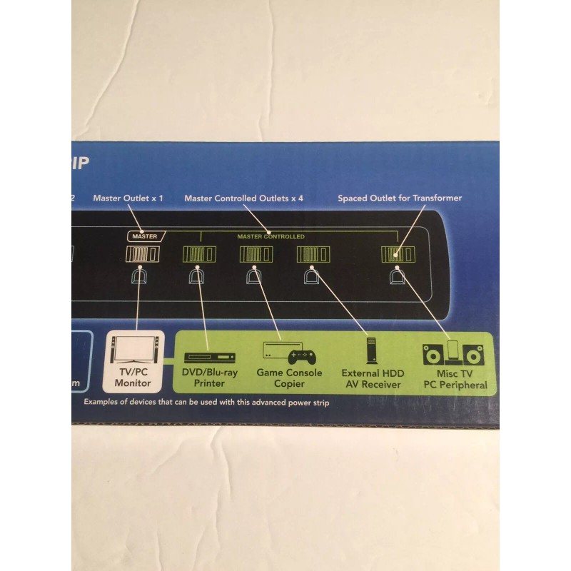 Sunbeam Power Strip 7 Outlet Surge Protector Master Controls 5