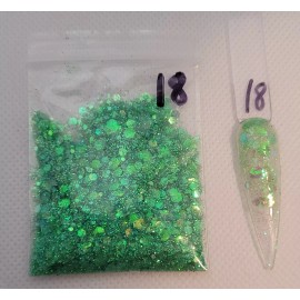 Iridescent Light Green Glitter Mix - Craft - Nail Art