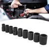 10PCS Twist Impact Socket with 8mm Straight Rod 3/8in Drive