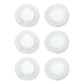 sourcing map 6pcs Car Polisher Bonnet Buffing Pad Lamb's Wool Polishing Buffing Pad Cover for 9"-10" Car Buffer Bonnets Polisher, White