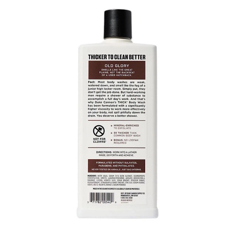 Duke Cannon Thick Body Wash- Old Glory 18 oz