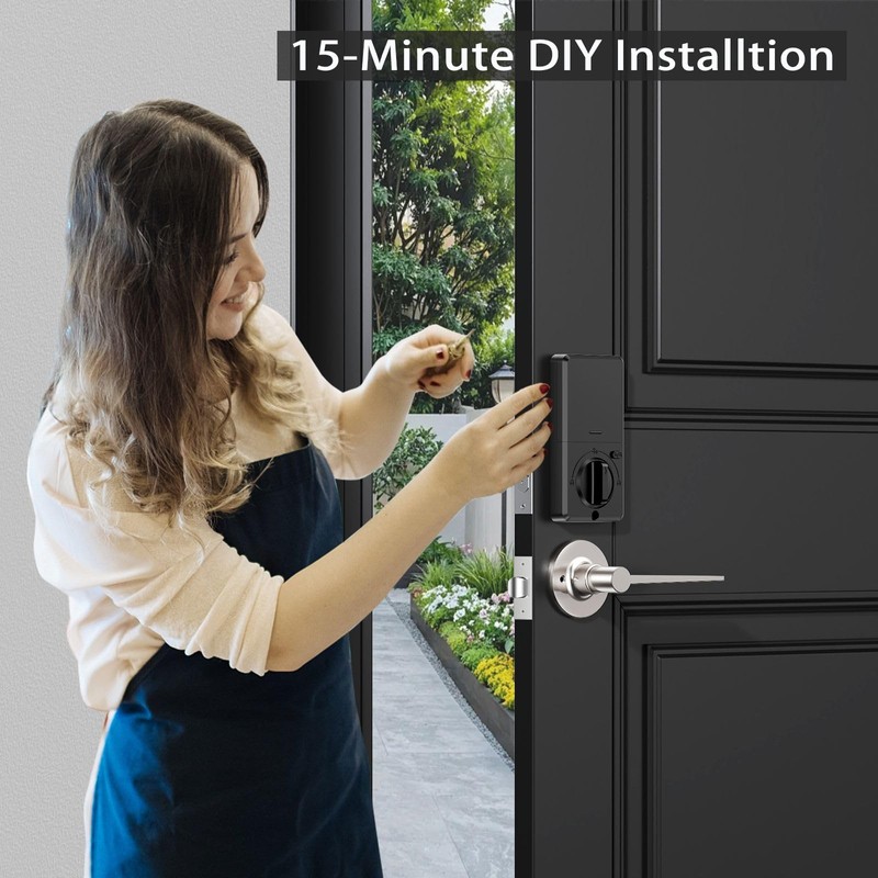 keyless Entry Door Lock deadbolt with Handle Set- Front Door