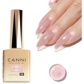 CANNI- Esmalte de uñas en gel rosa nude, 1 pieza de esmalte de uñas en gel rosa transparente translúcido