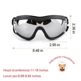 Gesuche Dog Sunglasses Dog Goggles,UV Protection Wind Protection Dust Protection Snow Protection Fog Protection Pet Glasses Eye Wear Protection with Adjustable Strap for Medium or Large Dog