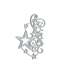 Silver Star Cluster Edge Cutting Dies for Card Making，Snowflake Stars Border Flower Strip Cutting Dies Cut Stencils for DIY Scrapbooking Photo Album Decorative Embossing, Die-Cutting and Embossing