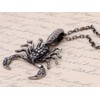 Alilang Antique Silvery Tone Grey Rhinestones Scorpio Scorpion Pendant Necklace