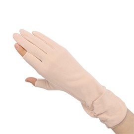 RUIXIA Women's Mid-Length Sun UV Protection Gloves - Lightweight Cotton Fingerless Mitts Breathable SPF 50+ Cycling Gloves for Driving, Gardening & Outdoor Activities