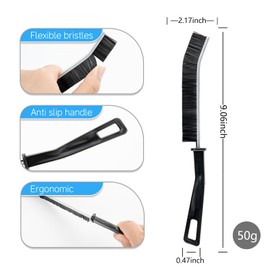 ZFFKZ 3 Pcs Crevice Cleaning Brush, 23cm Toilet Brush - Non-Slip Grip, All-Surface Safe (Tile, Glass, Car) - Bathroom Cleaning Supplies for Toilet, Window Tracks - Space-Saving Hanging Design