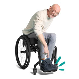 myFootCover Winter Cosy – Separate Wind & Waterproof Foot Cover with Fleece Lining for Wheelchair Users. Pairs with MyBlanket, Easy on/Off While Seated, Night Blue (One Size)