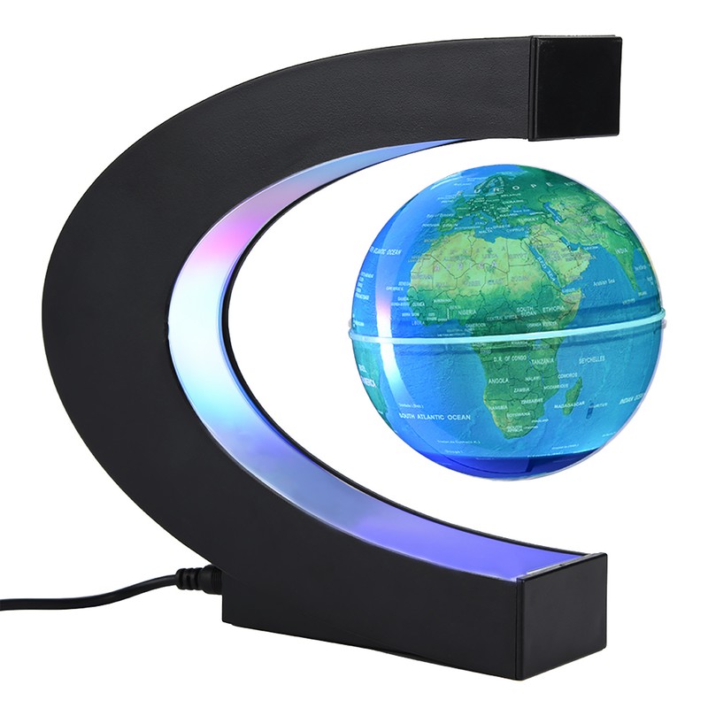 Floating Globe Magnetic Levitation Rotating Globe with Colorful LED Light