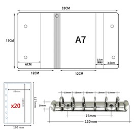 Bookwarm A7 Size, Clear Type, Transparent Sealing Notebook, Binder with 20 Refills, Perfect for Storing Notebooks, Plavans and Cards, Perfect for Selling and Collage Notebooks, for Girls, Organizing