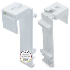 Brillant Pack of 2 Clamp Supports for Klemmfix Roller Blind, White, No Drilling, for Gluing or Clamping, Suitable for 35 mm Roller Blinds, Adjustable 9-24 mm, Clamp Holder for Tilting Window Door Sash