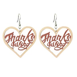 Wood Thanksgiving Fall Dangle Earrings for Women Funny Pumpkin Maple Leaf Turkey Earrings Qute Autumn Jewelry Thanksgiving Fall Gift