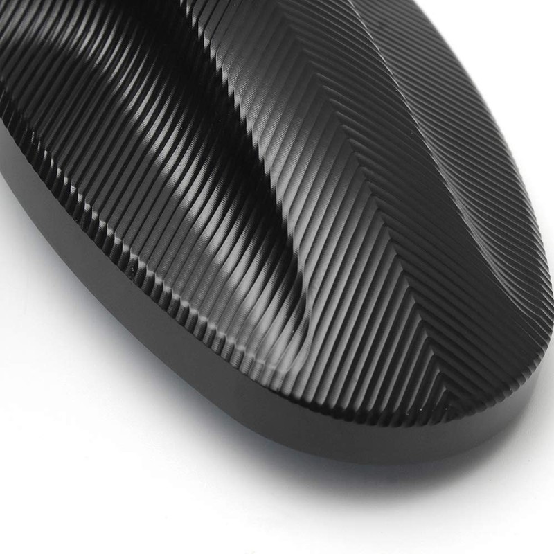 Domary 2Pcs CNC Motorcycle Bar End Black Rearview Side Mirrors