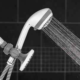 Waterpik Power Spray Dual 2-in-1 Shower System With Rain Shower Head and 8-Mode Hand Held Shower Head, Plastic, Chrome VIC-133E-NSP-853E