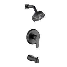 Tub Shower Faucet Combo Set Matte Black Bathtub Faucet Set Shower System with Tub Spout Shower Tub Kit Shower Valve and Trim Kit Shower Fixtures
