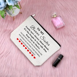 Bonus Sister Gifts Sister in Law Gifts Cosmetic Bag Unbiological Sister Gift Wedding Gift for Sister Makeup Bag Sister in Law Appreciation Gift Bonus Sister Christmas Birthday Graduation Gift