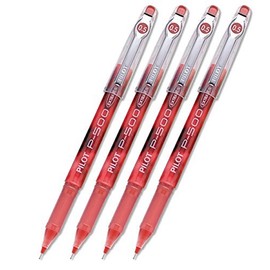 Pilot Precise P-500 Gel Rolling Ball Pen, Extra Fine Red Ink 4-PACK(38602)