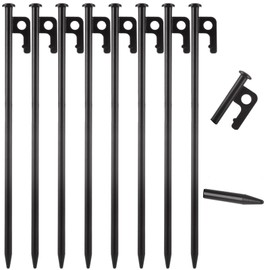 CYEAH 24 Pcs Tent Stakes, Heavy Duty 12 inch Steel Tent Pegs, Forged Steel Tent Stakes Heavy Duty, Metal Tent Pegs for Camping, Metal Stakes for Tent Used on Rocks, Snowfield and Grassland