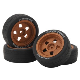 4PCS RC Tire Wheel Rubber Plastic Shock Absorb Easy Install Durable RC Car Parts for TT01 TT02 XV01 1/10 Racing Car Brown