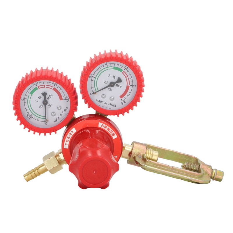 Acetylene Pressure Reducer 8mm Inlet Port Dual Display Shockproof Acetylene