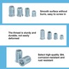 Pack of 100 screw-in nuts, M6/M8/M10 threaded insert, wooden screw