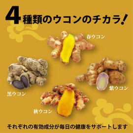 Yamasan 4 Types of Turmeric Granules (150 Capsules), Made in Okinawa Prefecture, Spring Turmeric, Autumn Turmeric, Purple Turmeric, Black Turmeric Turmeric Tablets, Turmeric Turmeric