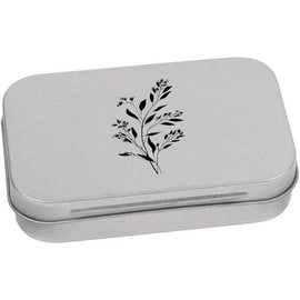 Azeeda 95mm 'Herbal Plant Silhouette' Metal Hinged Tin/Storage Box (TT00282072)
