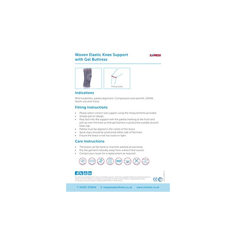 Medically Approved: Woven Stretch Elastic Knee Sleeve with Spiral Stays