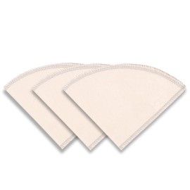 Organic Cloth Coffee Filters Cone no. 4, 3-Pack Reusable Hario Style V60 Pourover X-Large Coffee Filters (8-12 Cups)