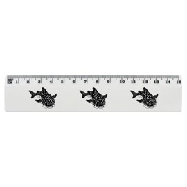 'Cute Whale Shark' 15cm (6 Inch) White Plastic Ruler (RL00086115)