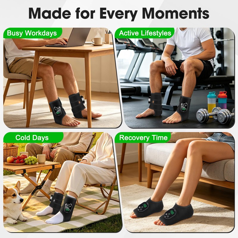 2Pcs Cordless Foot and Ankle Massager for Pain Relief, Rechargeable