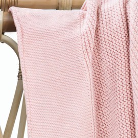 Cotton Baby Blanket Newborn and Infant – 100% Organic Cotton Classic Knit – Soft, Breathable, and Gentle – Perfect for Pram, Stroller, Crib, Nursery, and Baby Cot - 100cm x 75cm (Carousel Pink)
