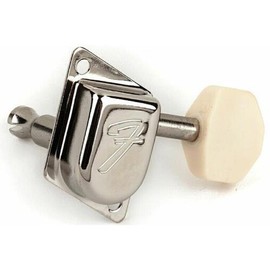 Fender 65 Mustang Reissue Tuning Machine for Acoustic and Bluegrass Guitar, Nickel with Cream Buttons