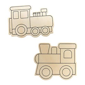 CYO Wood Train Shapes (24PC) - Craft Kits - 24 Pieces