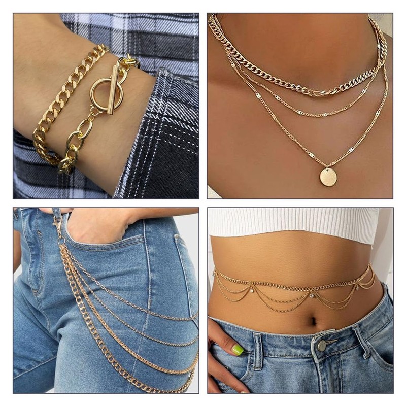 Boutigem 5 Meters Aluminum Curb Chains Unwelded Twisted Gold Tone