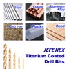 JEFE HEX 3-Pieces 5/64" Hex Shank Drill Bit, HSS Titanium