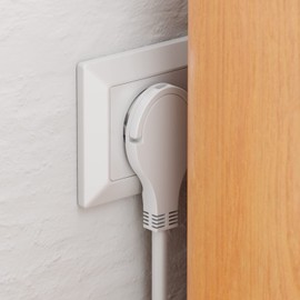 deleyCON deleyCON 3,0m Stromkabel Verl?ngerungskabel mit Flachstecker Schutzkontakt Strom Kabel Verl?ngerung 3680W Haushalt Bro Multimedia Wei?