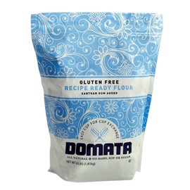 Domata Gluten Free Flour, 4 lb – All Purpose Non-Gluten Flour – Cup for Cup Recipe Ready Flour – Xanthan Gum Added – No Dairy, Soy or Sugar – Healthy and Nutritious Alternative (4lb Resealable Bag)