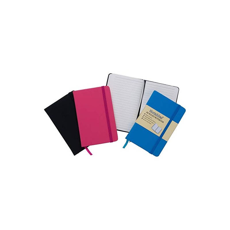 Tiger notables A6 lined ruled notebook with leather effect cover