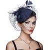 DRESHOW Fascinator Hats Cocktail Tea Party Bow Hat Netted Pillbox