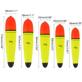 MiOYOOW Fishing Floats, Pack of 6 10g/15g/20g/30g/40g EVA Fishing Bobber Float, Catfish Slip Floats for Long Casting in Sea Fishing, Rock Fishing, Ice Fishing, Stream Fishing