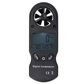 Anemometer Handheld 3-in 1 Mini Handheld Anemometer Wind Speed Gauge Multifunction Digital Thermometer Hygrometer Anemometer