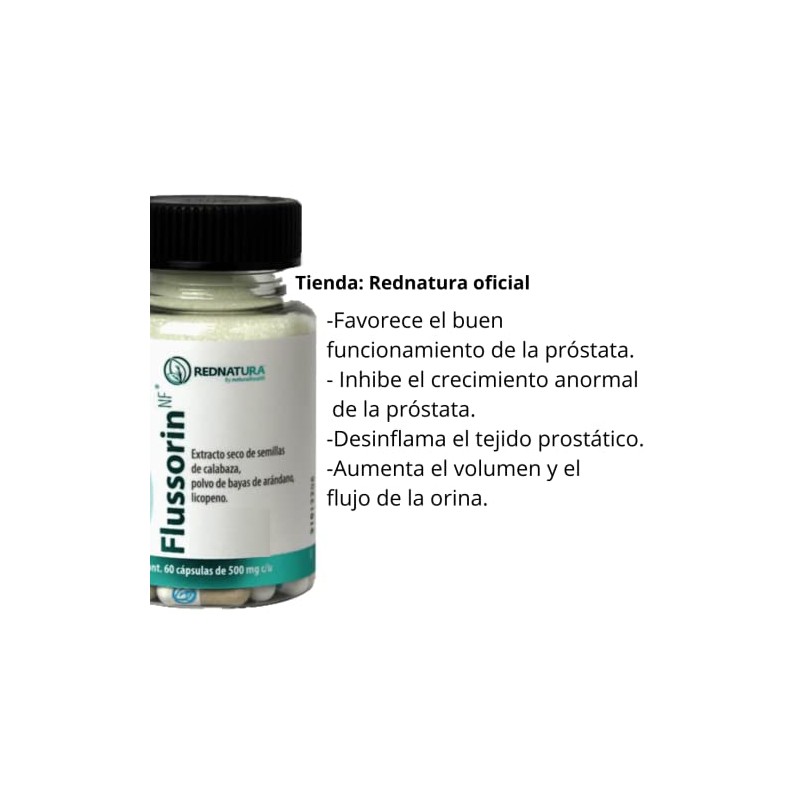 RedNatura Flussorin - Desinflama Prostata - 60 capsulas Sin sabor