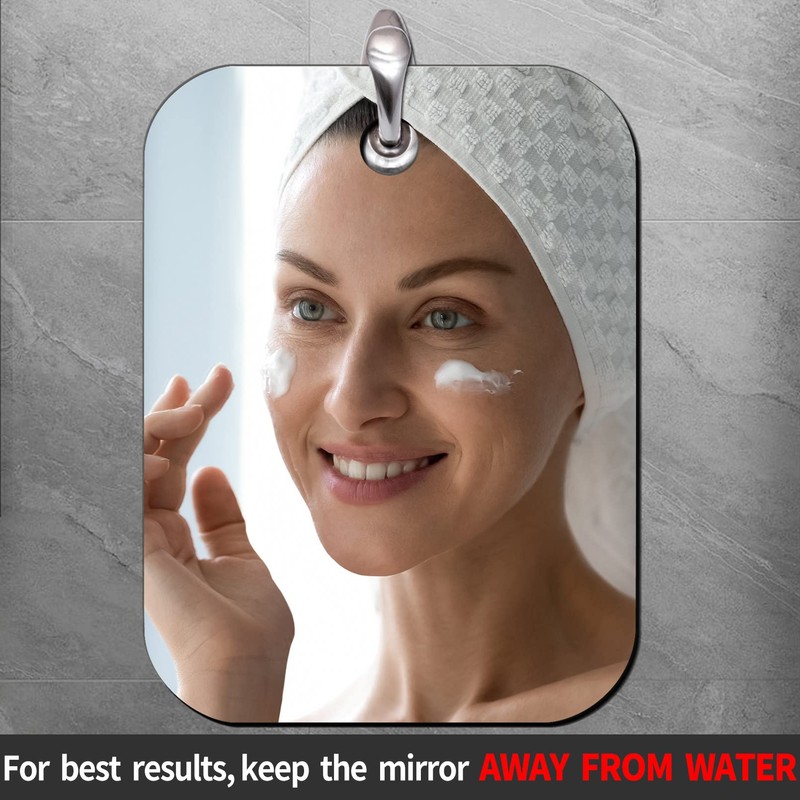 Shaving Mirror, Unbreakable Shower Mirrors, (Medium,2pack(6 inches x8 inches )