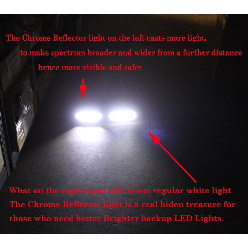 6" Oval LED Backup Reverse Fog White Light w Grommet