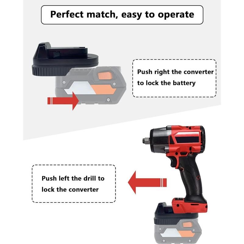 This adapter allows Ridgid AEG 18V lithium batteries to be