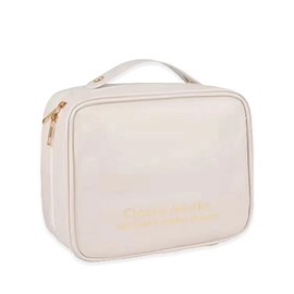 HONGYIECO Makeup bag Portable large capacity Double waterproof PU makeup storage bag Storage compartment with makeup brush Suitable for toiletry accessories