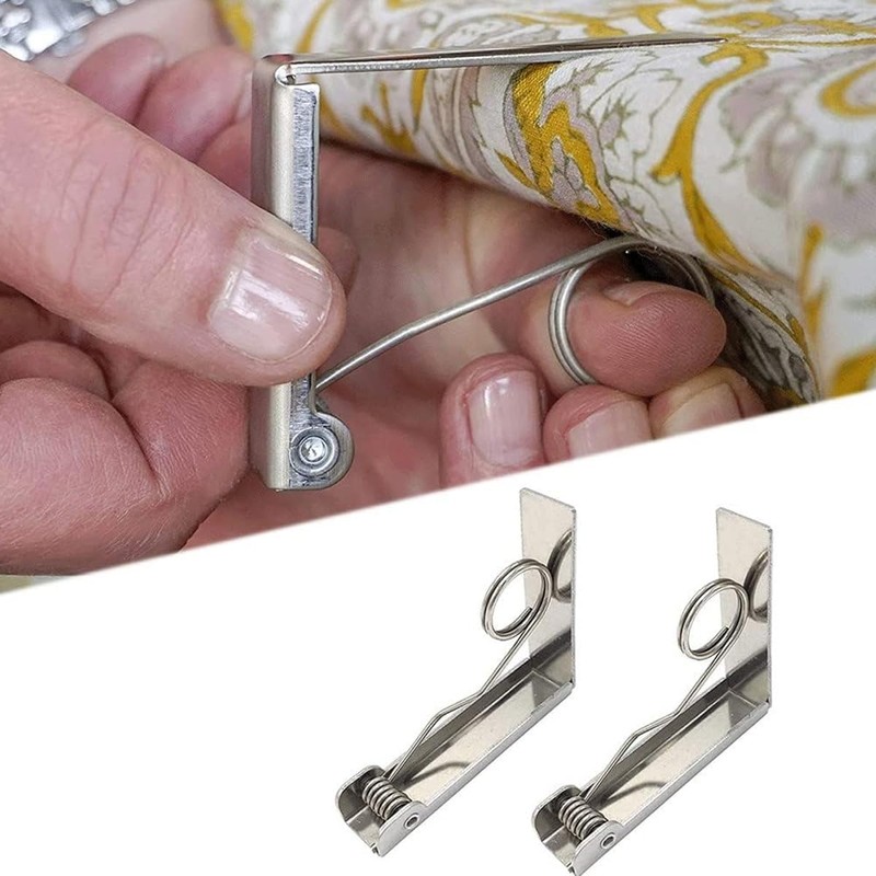 AIMALL 6pcs Stainless Steel Tablecloth Clip, 2.87x2.4x0.67in, High Strength Elastic