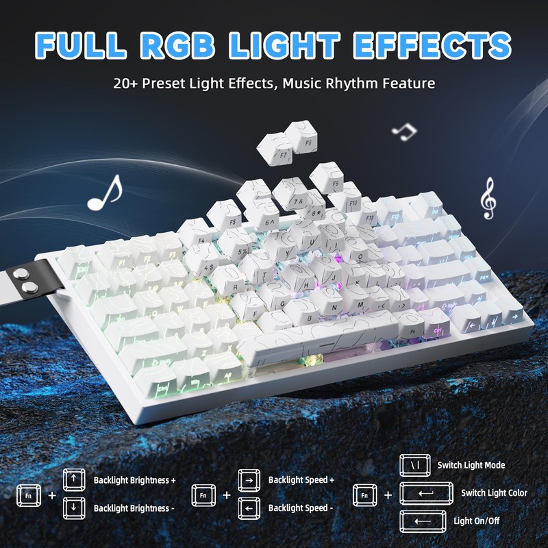 ATTACK SHARK R82HE 75% Rapid Trigger Mechanical Gaming Keyboard Wired,Hall